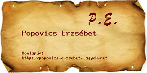 Popovics Erzsébet névjegykártya